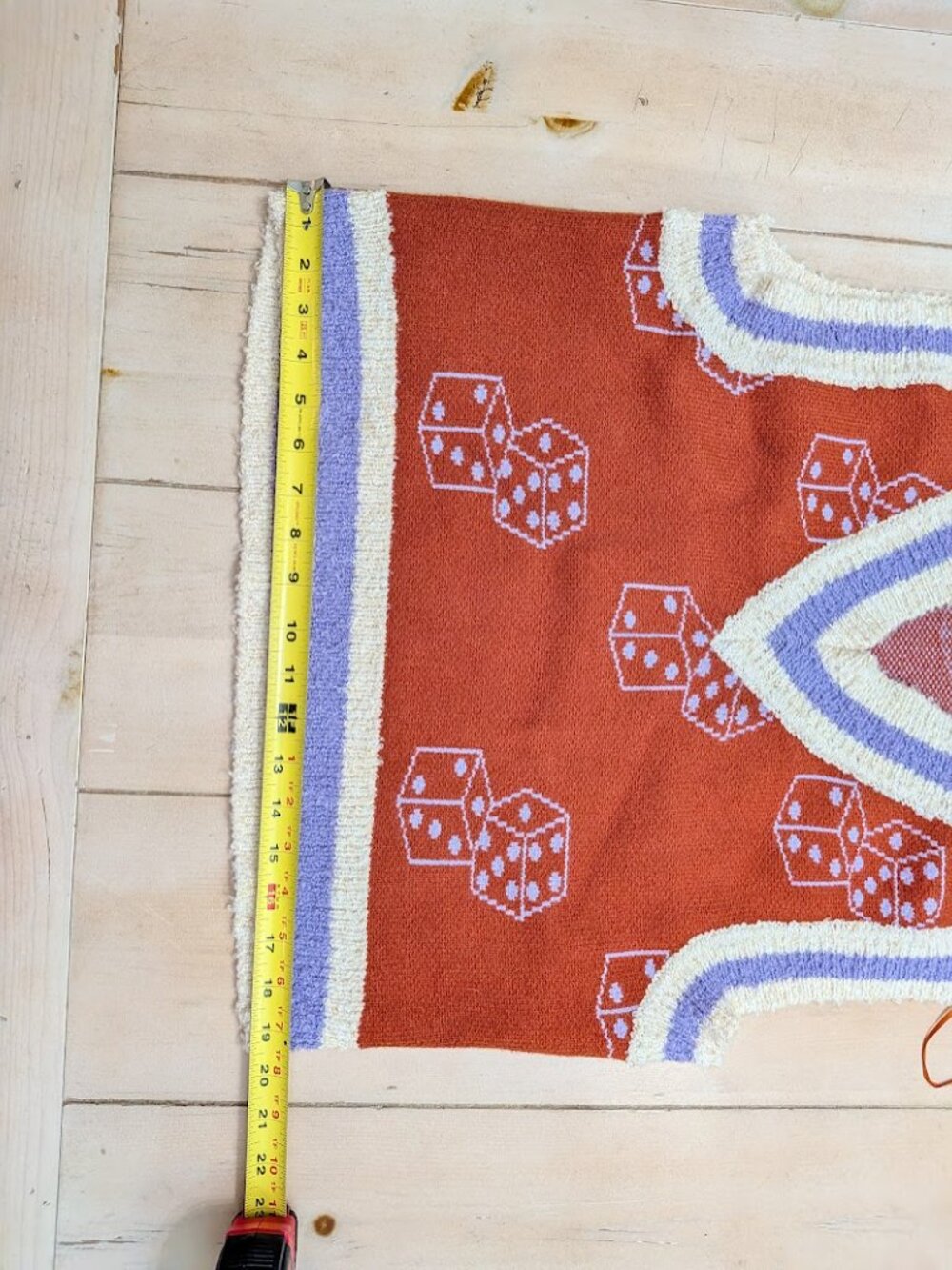 Urban Outfitters Dice Sweater Vest Medium Rust Lavender Y2K - Picture 6 of 12